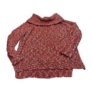Croft & Barrow Sweater Women's XL Heather Red Cowl Neck Long Sleeve Pullover